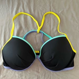 NWOT Victoria’s Secret The Fabulous strappy push-up swimsuit bikini top 36DD